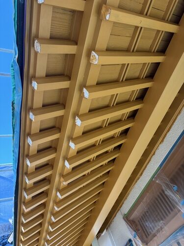 掛川市 N様邸 日本霧よけ 野地板塗装 施工後 ペイントホームズ掛川店